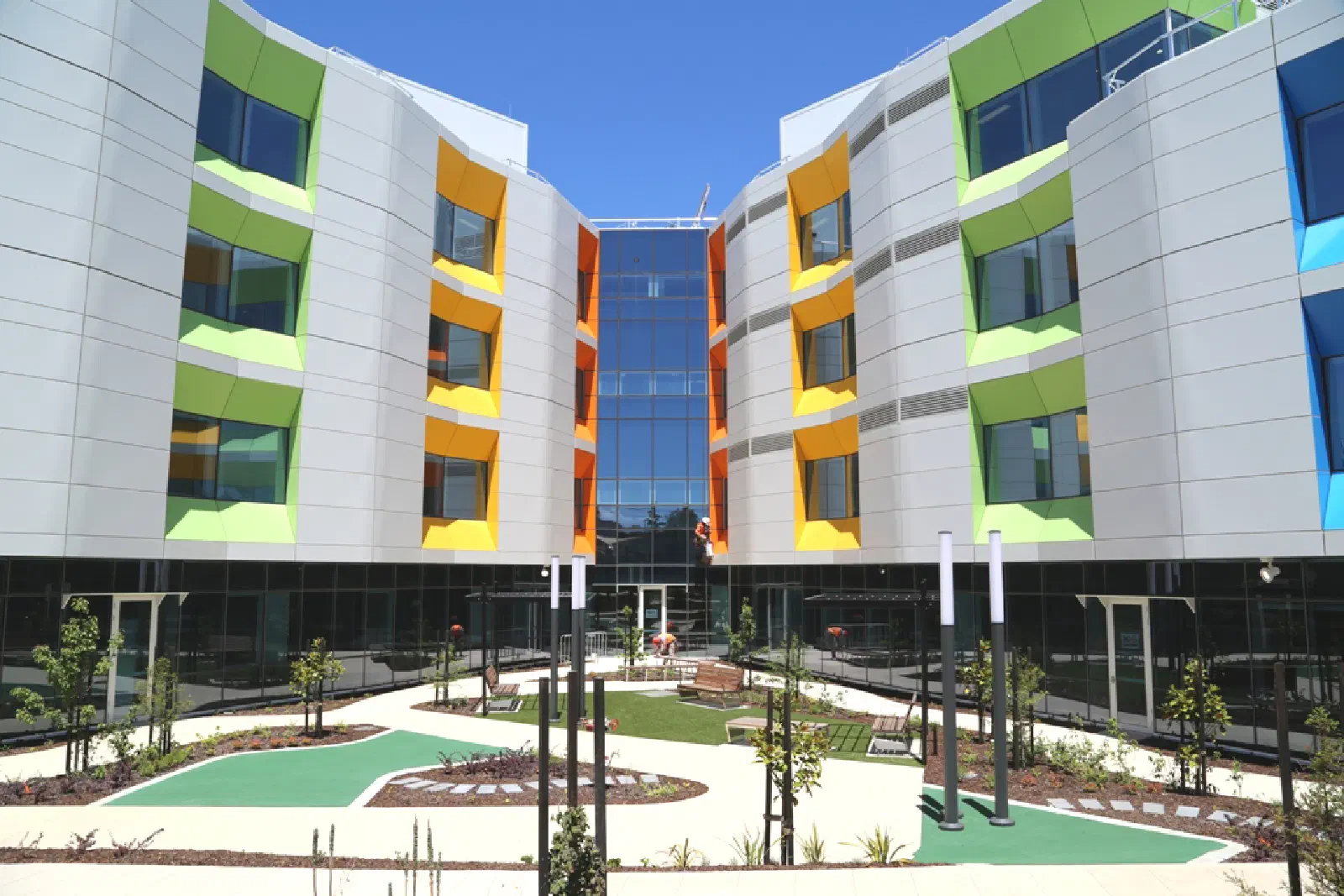 The courtyard at Monash Children's Hospital